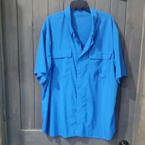 Men's Casual Blue Button Down Shirt